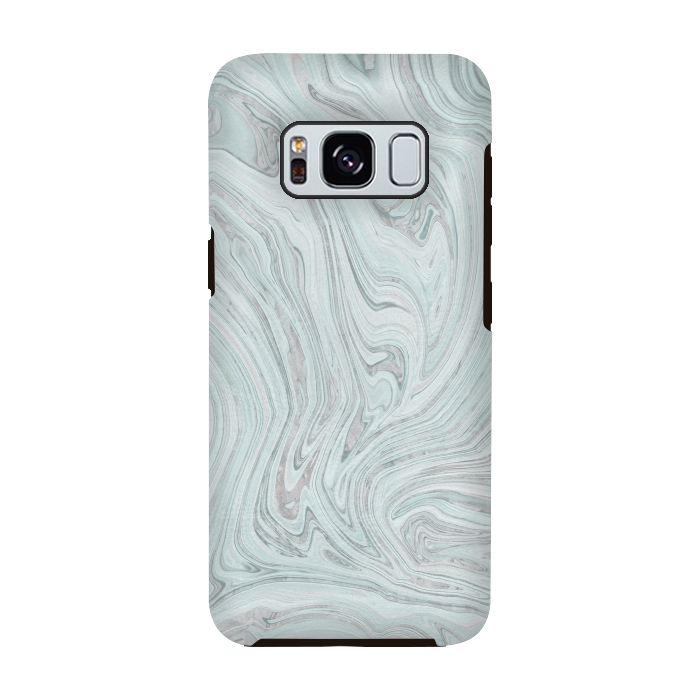Galaxy S8 StrongFit Teal Grey Soft Pastel Marble by Andrea Haase