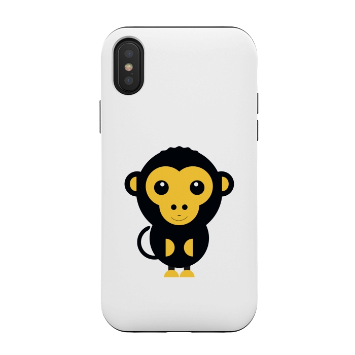 iPhone Xs / X StrongFit cute little baby monkey by TMSarts