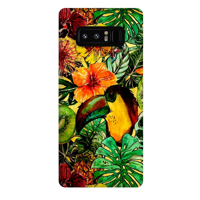 Galaxy Note 8 StrongFit Tropical bird in flower jungle by  Utart