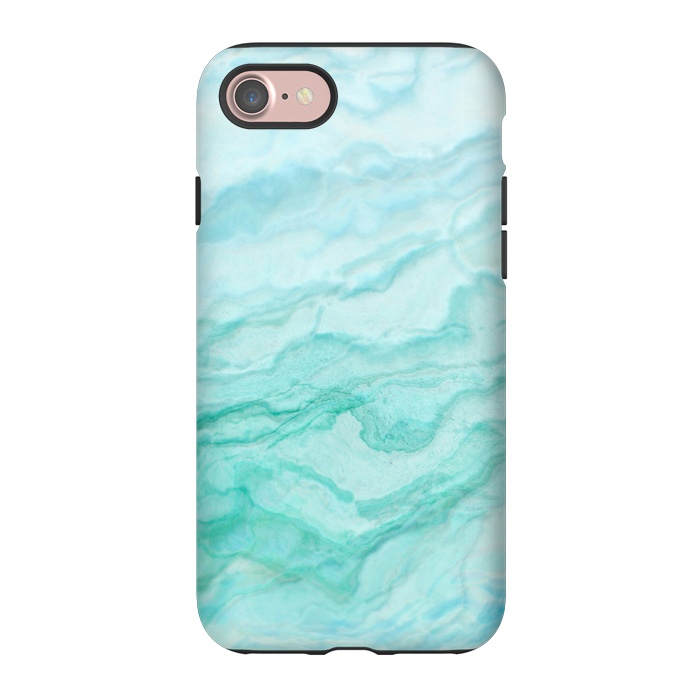 iPhone 7 StrongFit Teal and Turquoise Marble Ink by  Utart