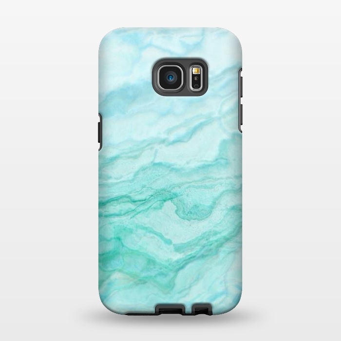 Galaxy S7 EDGE StrongFit Teal and Turquoise Marble Ink by  Utart
