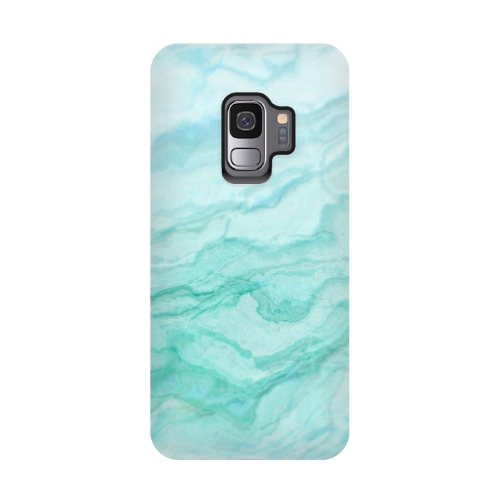 Galaxy S9 StrongFit Teal and Turquoise Marble Ink by  Utart
