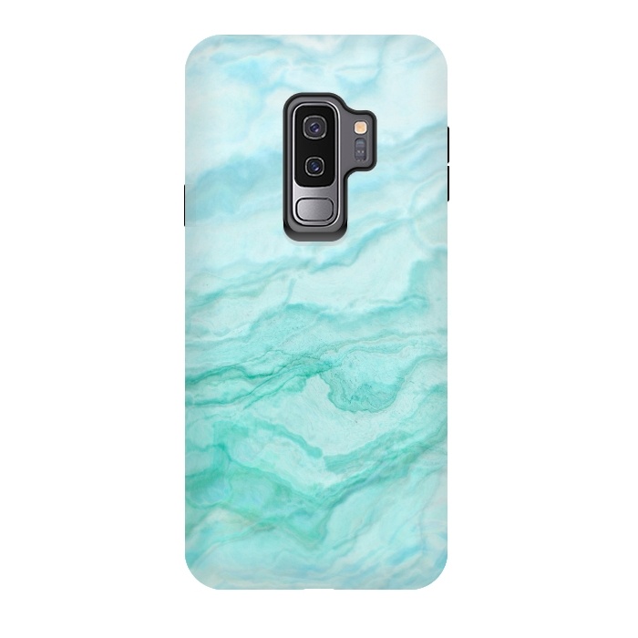 Galaxy S9 plus StrongFit Teal and Turquoise Marble Ink by  Utart