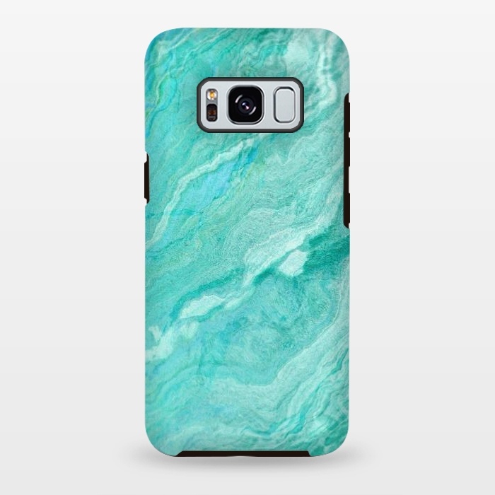 Galaxy S8 plus StrongFit beautiful ink turquoise Marble texture by  Utart