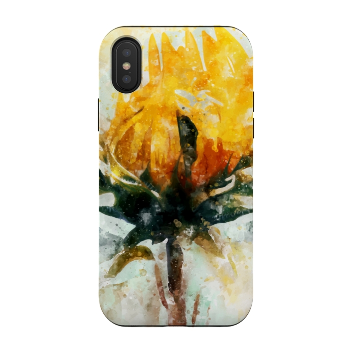 iPhone Xs / X StrongFit Born in Sunflower by Creativeaxle