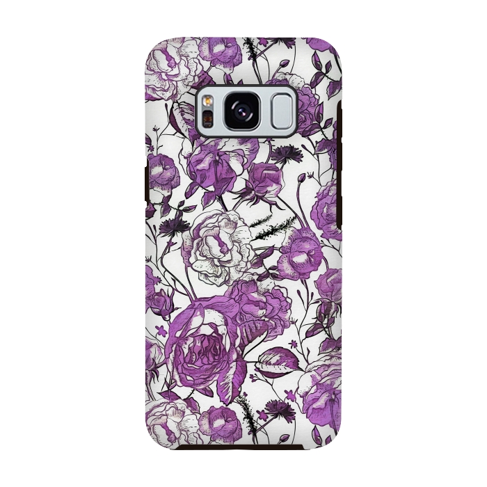 Galaxy S8 StrongFit Nostalgic Purple Flower Pattern by Andrea Haase