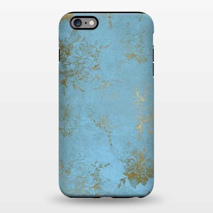 iPhone 6/6s plus StrongFit  Gold Damask on Sky Blue  by  Utart