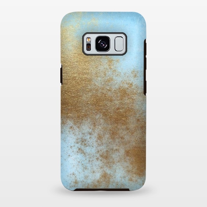 Galaxy S8 plus StrongFit Gold Metal and Teal Texture by  Utart