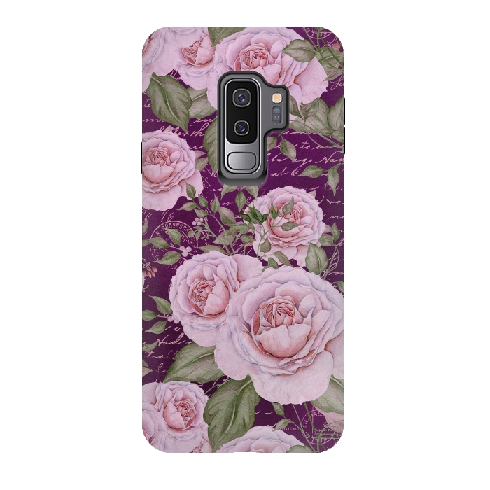 Galaxy S9 plus StrongFit Nostalgic Rose PAttern by Andrea Haase