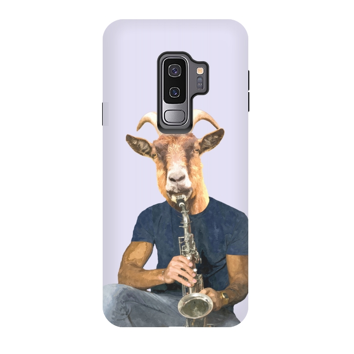 Galaxy S9 plus StrongFit Goat Musician Illustration by Alemi