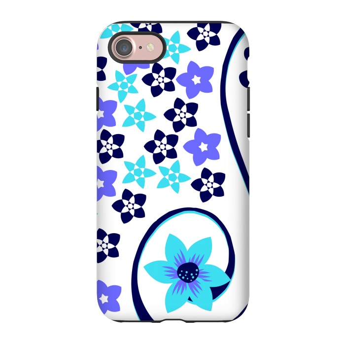 iPhone 7 StrongFit blue floral pattern 2 by MALLIKA