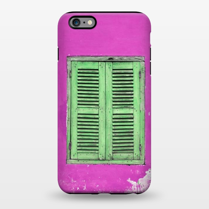 iPhone 6/6s plus StrongFit Turquoise Green Shutters In Pink Wall by Andrea Haase