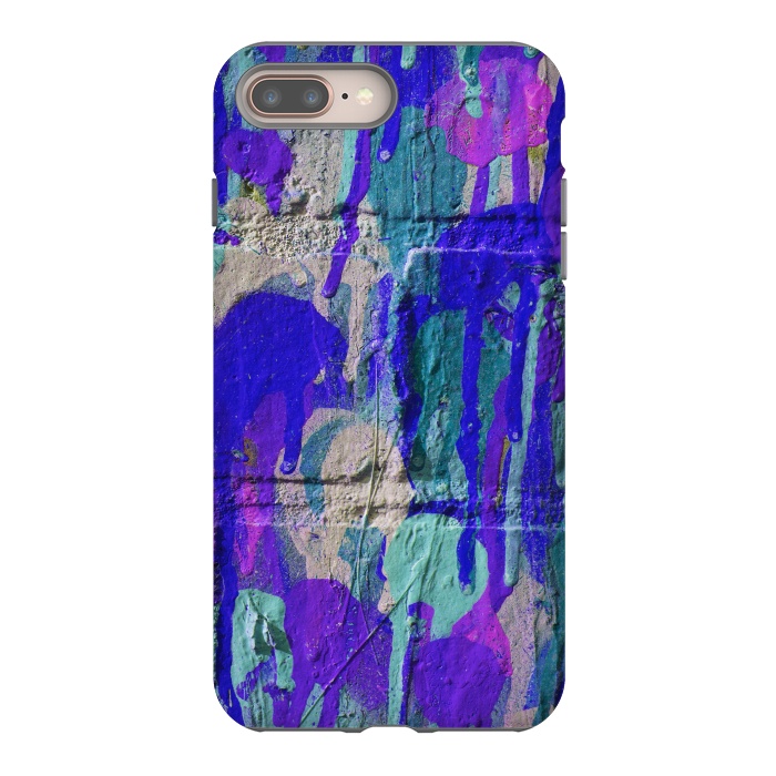 iPhone 7 plus StrongFit Blue And Purple Spray Paint Wall by Andrea Haase