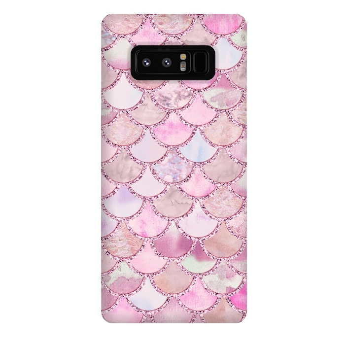 Galaxy Note 8 StrongFit Pretty pink and pastel Mermaid Scales  by  Utart