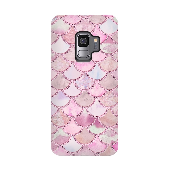 Galaxy S9 StrongFit Pretty pink and pastel Mermaid Scales  by  Utart