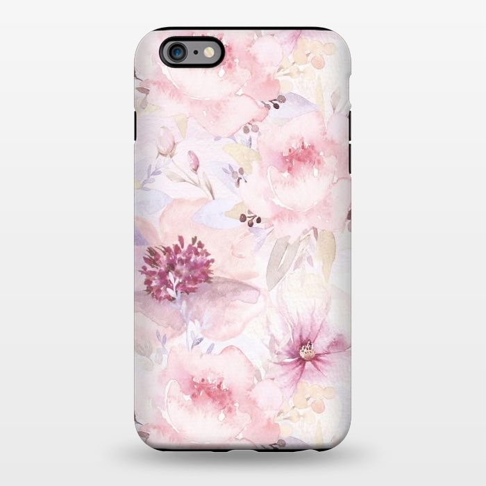 iPhone 6/6s plus StrongFit Pink Pastel Watercolor Flower Pattern by  Utart