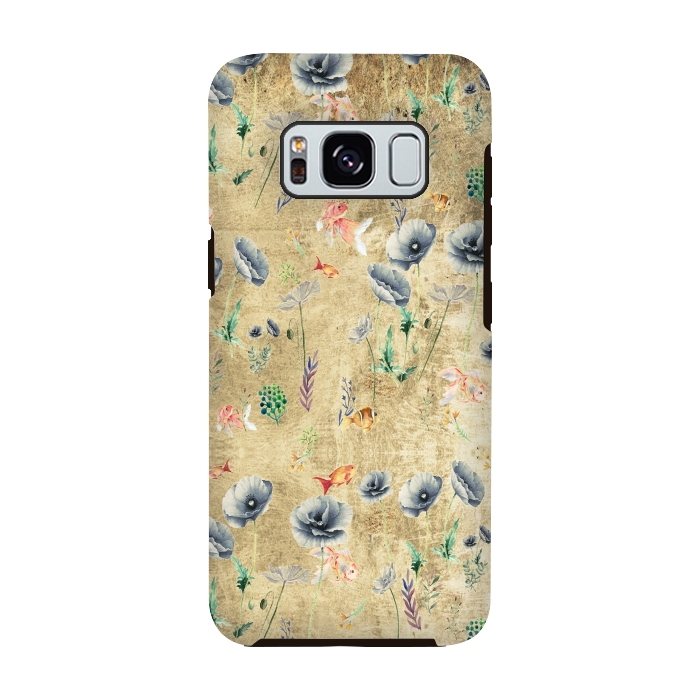Galaxy S8 StrongFit Fishes & Garden #Gold-plated by ''CVogiatzi.