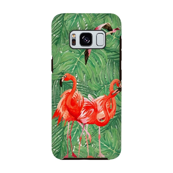 Galaxy S8 StrongFit Flamingo Jungle  by  Utart