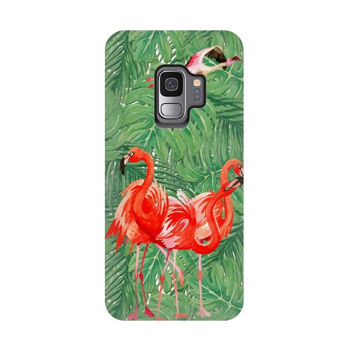 Galaxy S9 StrongFit Flamingo Jungle  by  Utart