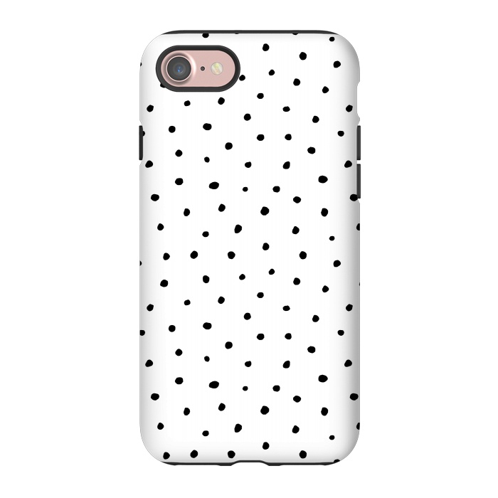 iPhone 7 StrongFit Hand drawn little black polka dots on white by DaDo ART