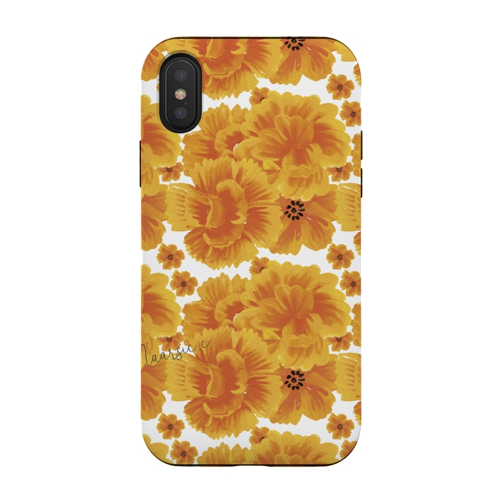 iPhone Xs / X StrongFit Flores naranjas by Camila