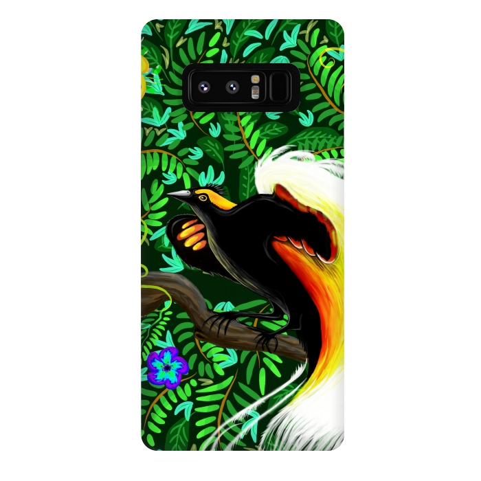 Galaxy Note 8 StrongFit Paradise Bird Fire Feathers   by BluedarkArt