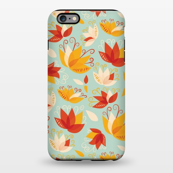 iPhone 6/6s plus StrongFit Whimsical Abstract Colorful Lily Floral Pattern by Boriana Giormova