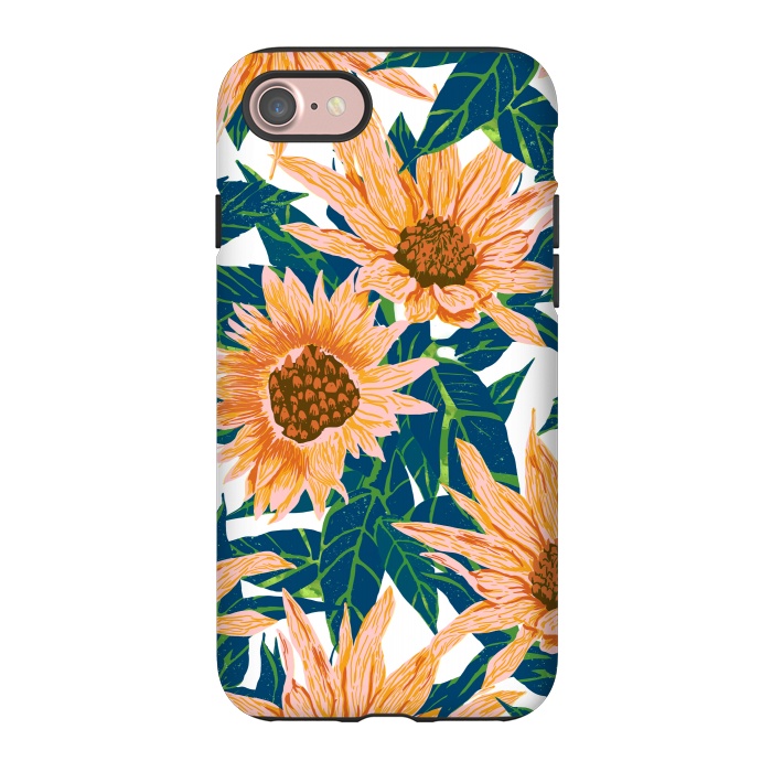 iPhone 7 StrongFit Blush Sunflowers by Uma Prabhakar Gokhale