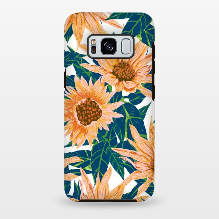 Galaxy S8 plus StrongFit Blush Sunflowers by Uma Prabhakar Gokhale
