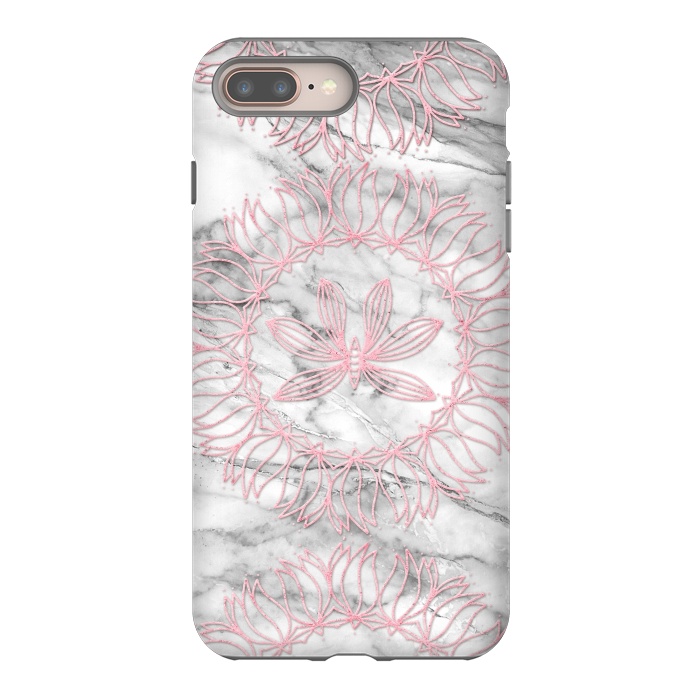 iPhone 7 plus StrongFit Pink Glitter Mandala on Marble by  Utart