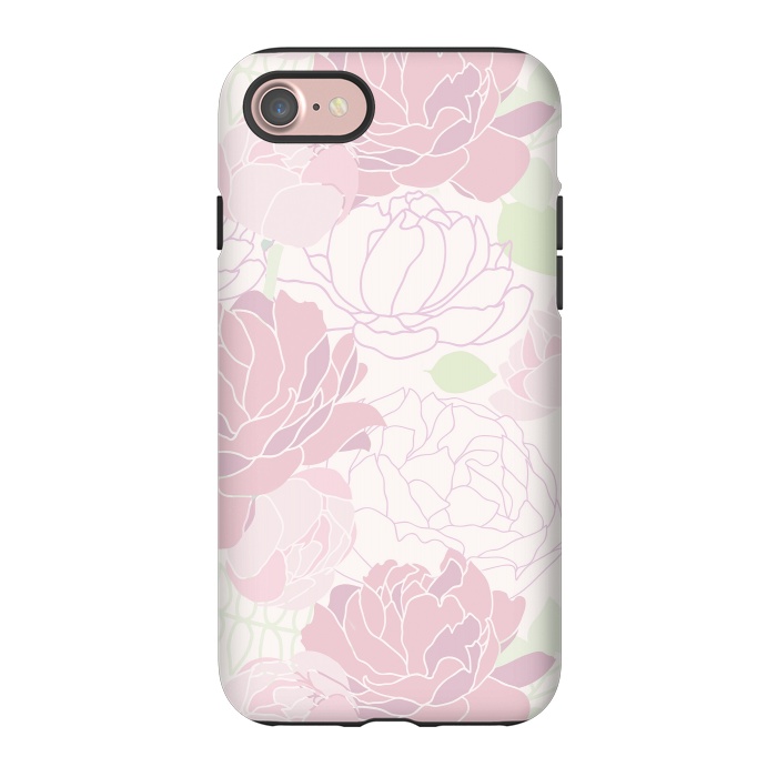 iPhone 7 StrongFit Abstract Pink Peony Pattern by  Utart