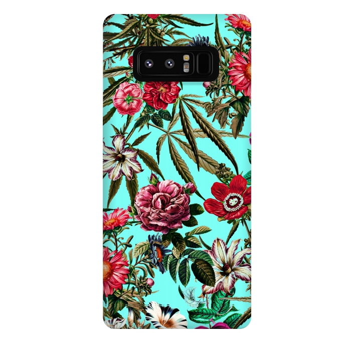 Galaxy Note 8 StrongFit Marijuana and Floral Pattern II by Burcu Korkmazyurek