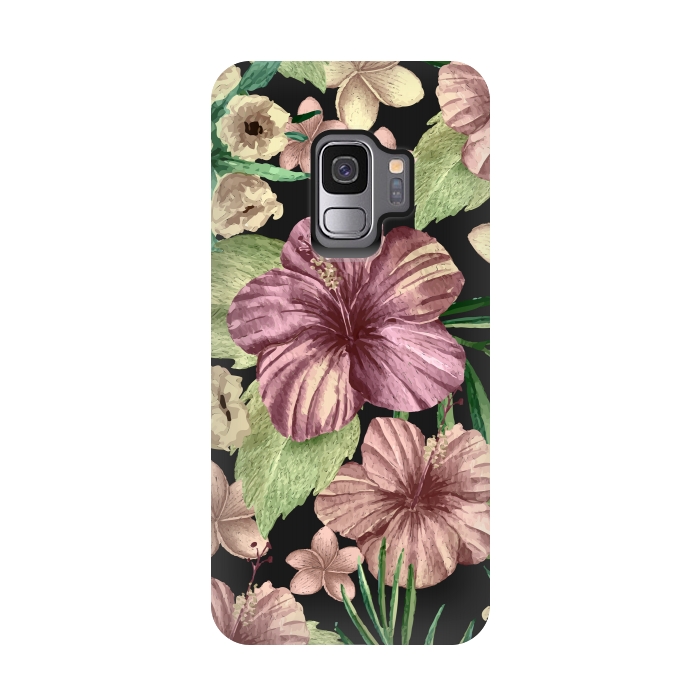 Galaxy S9 StrongFit Watercolor summer flowers 15 by Bledi