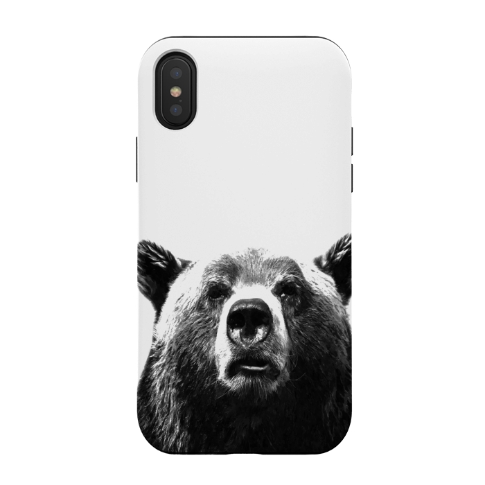 iPhone Xs / X StrongFit Black and White Bear by Alemi