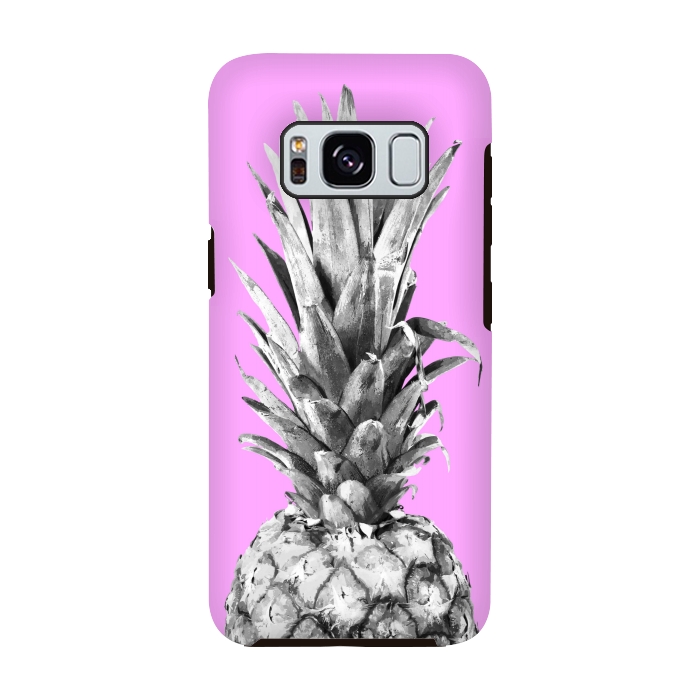 Galaxy S8 StrongFit Black, White, Pink Pineapple by Alemi
