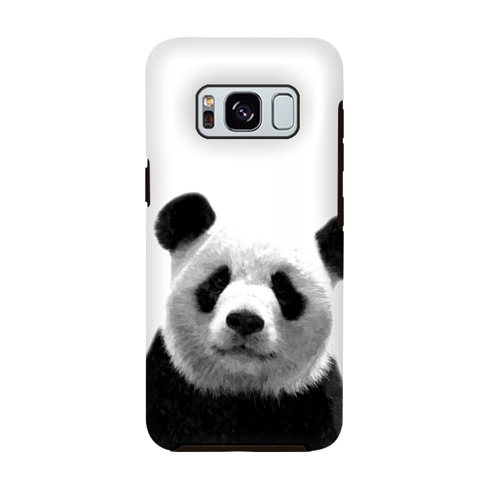 Galaxy S8 StrongFit Black and White Panda Portrait by Alemi