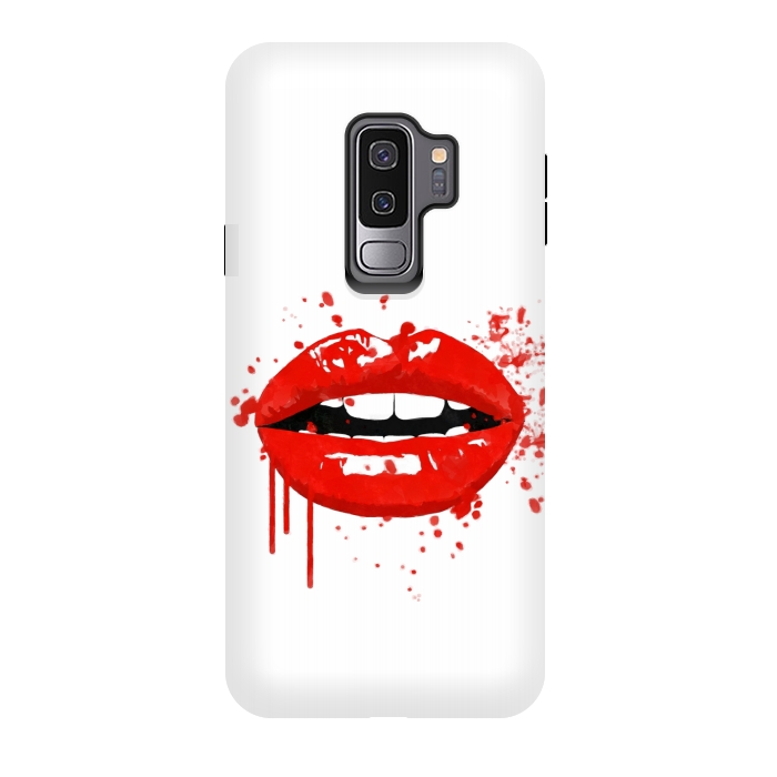 Galaxy S9 plus StrongFit Red Lips Illustration by Alemi