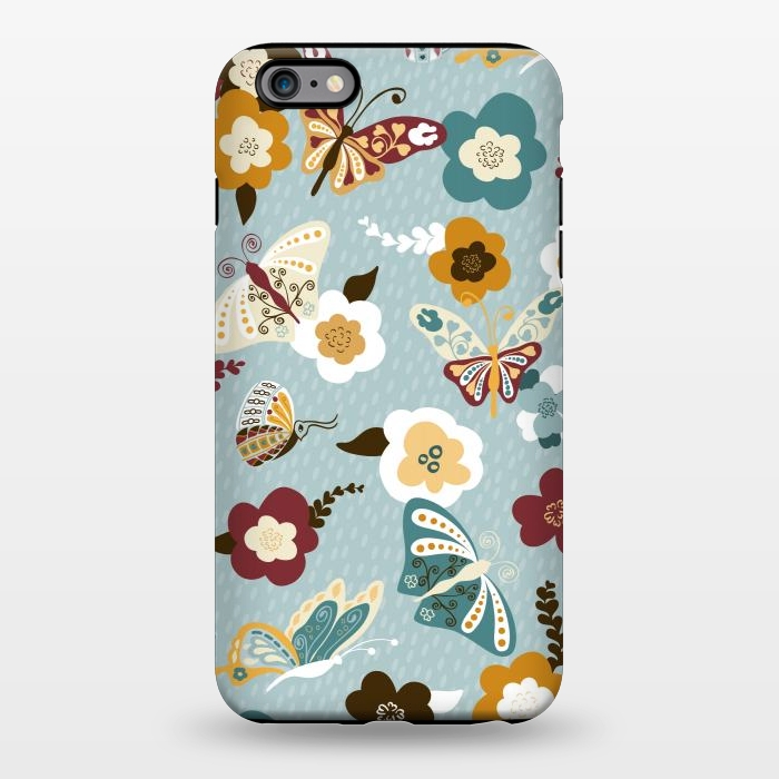 iPhone 6/6s plus StrongFit Beautiful Butterflies on Dusty Blue by Paula Ohreen