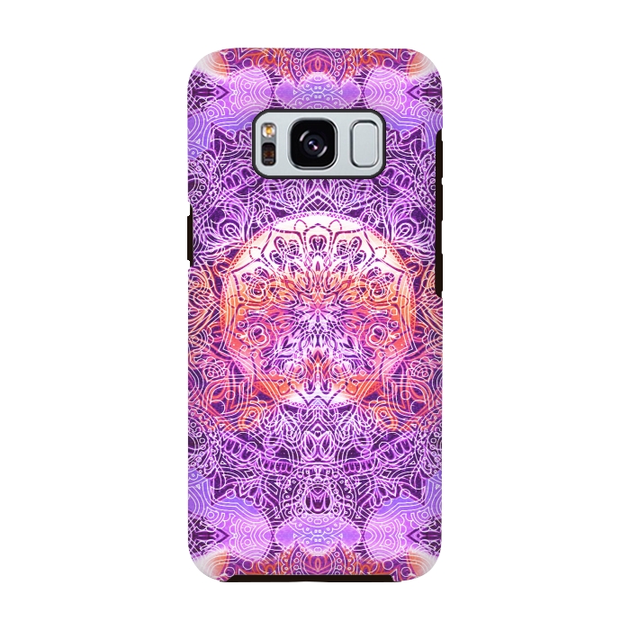 Galaxy S8 StrongFit Purple orange hippy mandala by Oana 