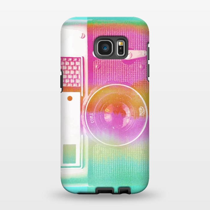 Galaxy S7 EDGE StrongFit Colorful pastel vintage camera by Oana 