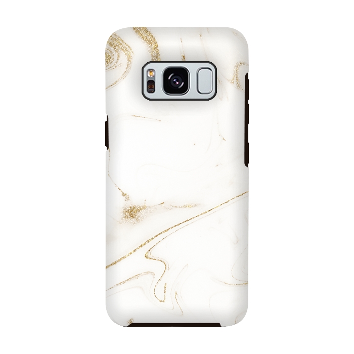 Galaxy S8 StrongFit Elegant gold and white marble image by InovArts