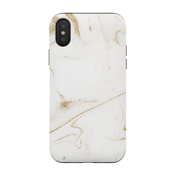 iPhone Xs / X StrongFit Elegant gold and white marble image by InovArts
