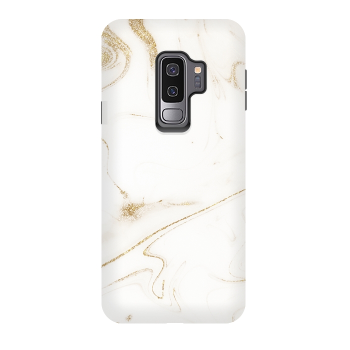 Galaxy S9 plus StrongFit Elegant gold and white marble image by InovArts