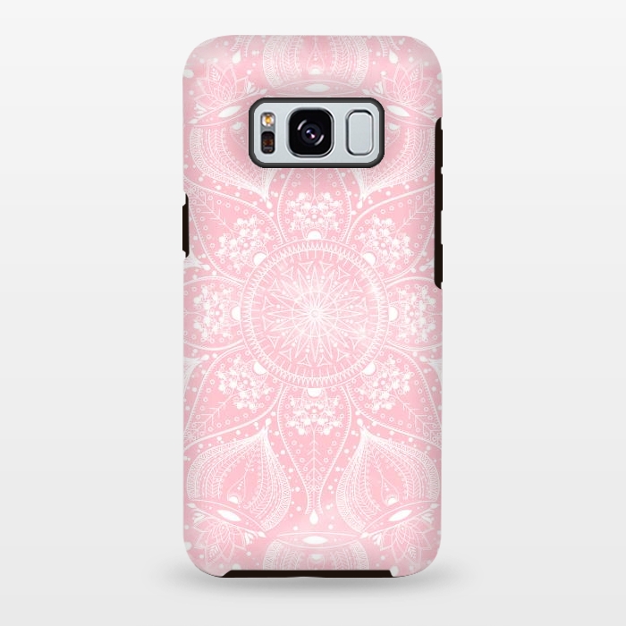 Galaxy S8 plus StrongFit Elegant white mandala design by InovArts