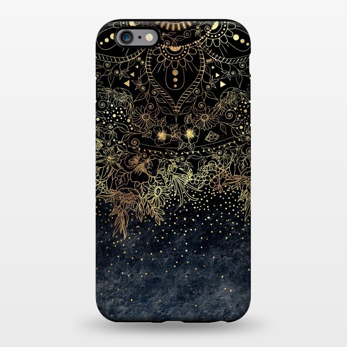 iPhone 6/6s plus StrongFit Stylish Gold floral mandala and confetti by InovArts