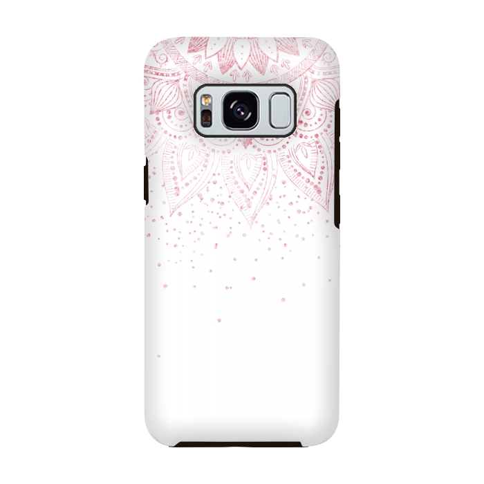 Galaxy S8 StrongFit Elegant rose gold mandala confetti design by InovArts