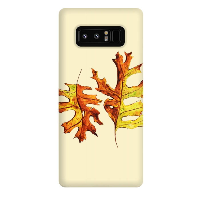 Galaxy Note 8 StrongFit Ink Watercolor Painted Autumn Leaves Nature Lover by Boriana Giormova