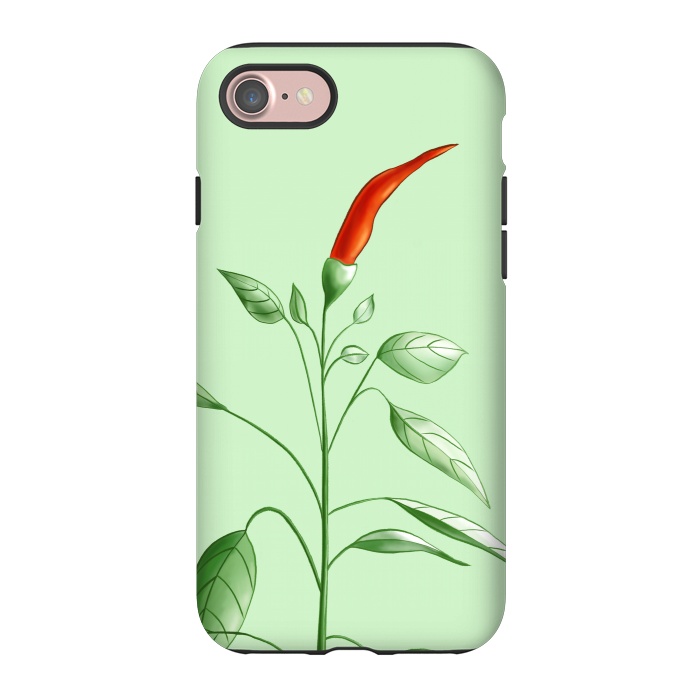 iPhone 7 StrongFit Hot Chili Pepper Plant Botanical Illustration by Boriana Giormova