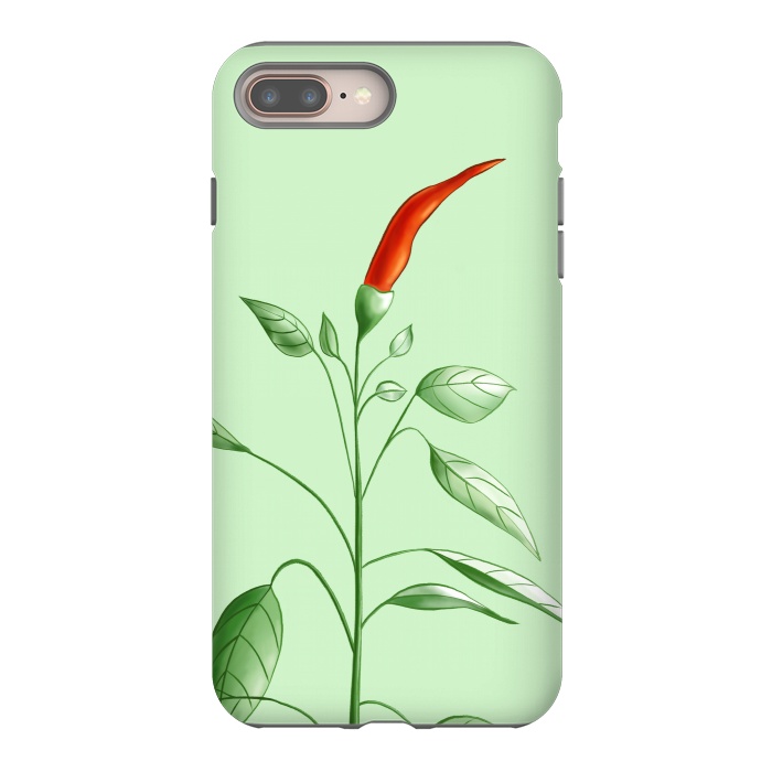 iPhone 7 plus StrongFit Hot Chili Pepper Plant Botanical Illustration by Boriana Giormova