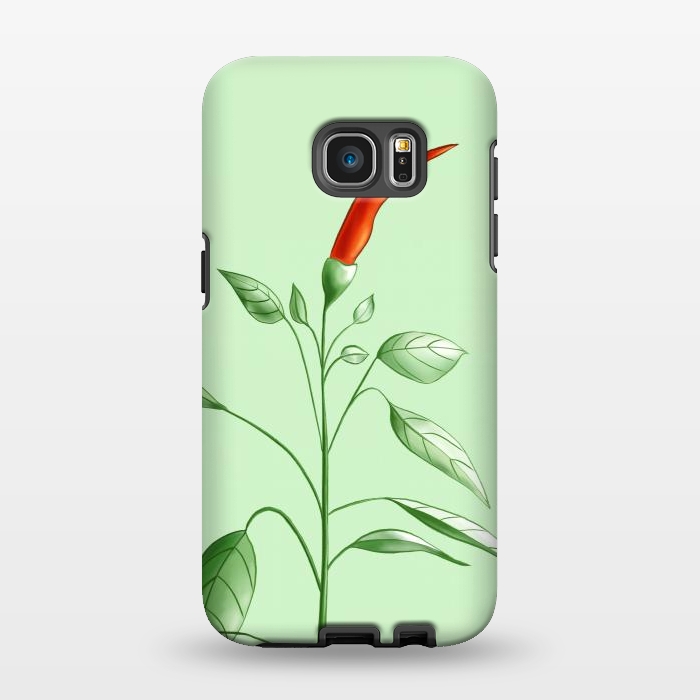 Galaxy S7 EDGE StrongFit Hot Chili Pepper Plant Botanical Illustration by Boriana Giormova
